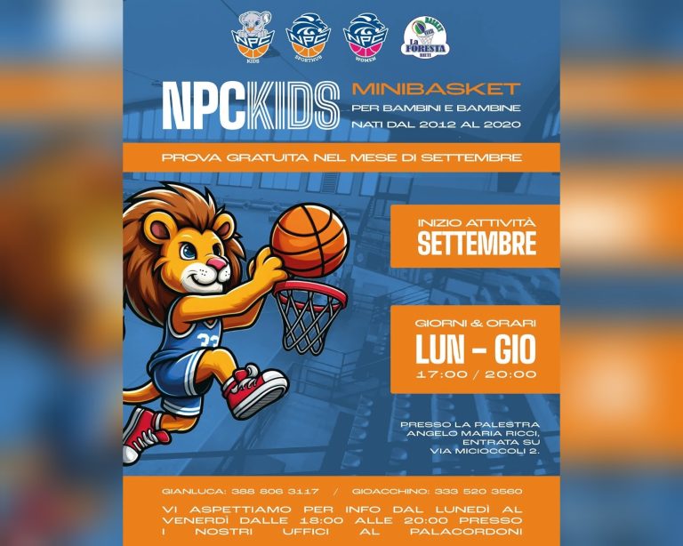 NPC Rieti, il 3 settembre Open Day Minibasket al PalaCordoni