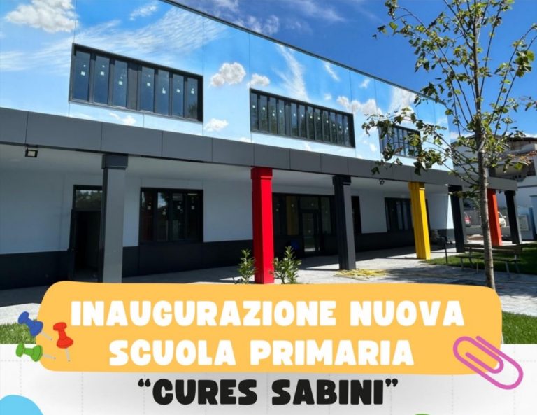 Passo Corese, sabato 6 settembre l’inaugurazione della nuova scuola primaria “Cures Sabini”