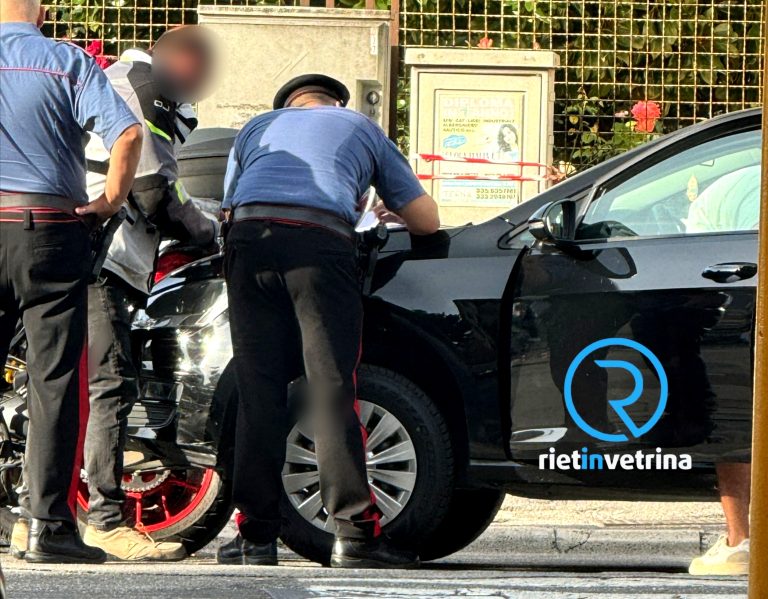 Scontro moto – auto in viale Matteucci a Rieti