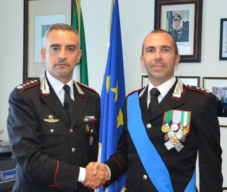 Il Tenente Colonnello Matteo Branchinelli saluta l’Arma Carabinieri di Rieti