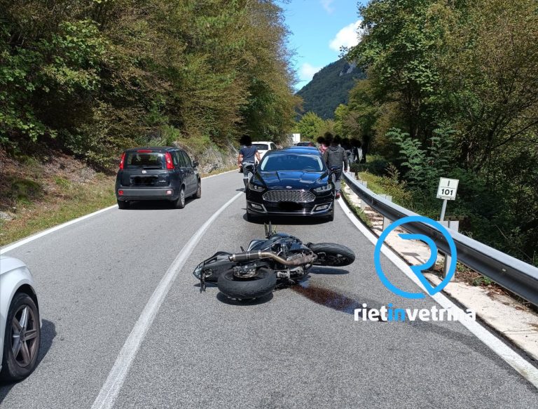 Gravi ferite per un motociclista coinvolto nell’incidente sulla SS4 km 101,100 Micigliano