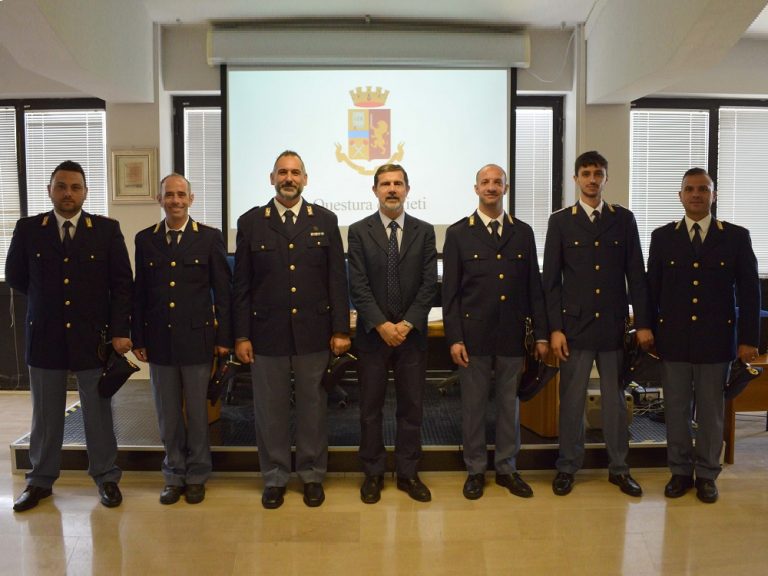 Sei nuovi poliziotti arrivati alla Questura di Rieti