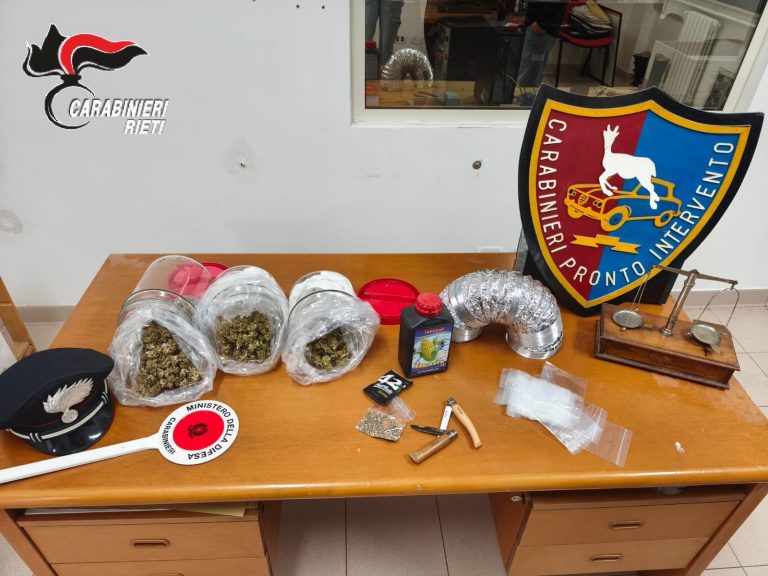 Frasso Sabino, scoperto laboratorio per la produzione di droga: arrestato un 44enne