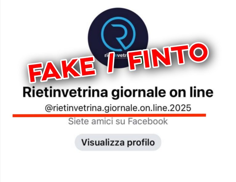 Ignoti creano finto profilo di Rietinvetrina: in corso invio messaggi fraudolenti con promozioni finanziarie