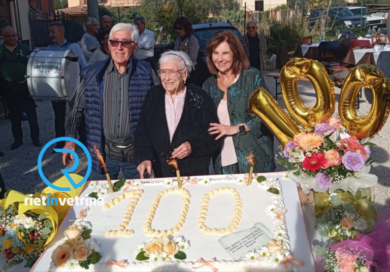 Casperia in festa per i 100 anni di nonna Pierina. A lei il titolo di “Guzzista ad honorem”