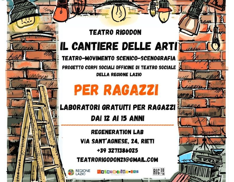 Al via “Il cantiere delle Arti” – Laboratori gratuiti di teatro, movimento scenico e scenografia per ragazzi dai 12 ai 15 anni
