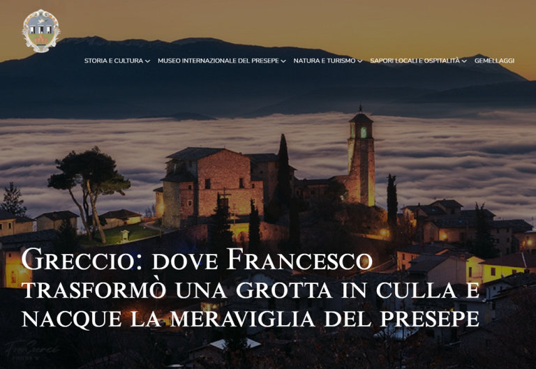 Il Comune di Greccio invita a visitare il nuovo portale turistico