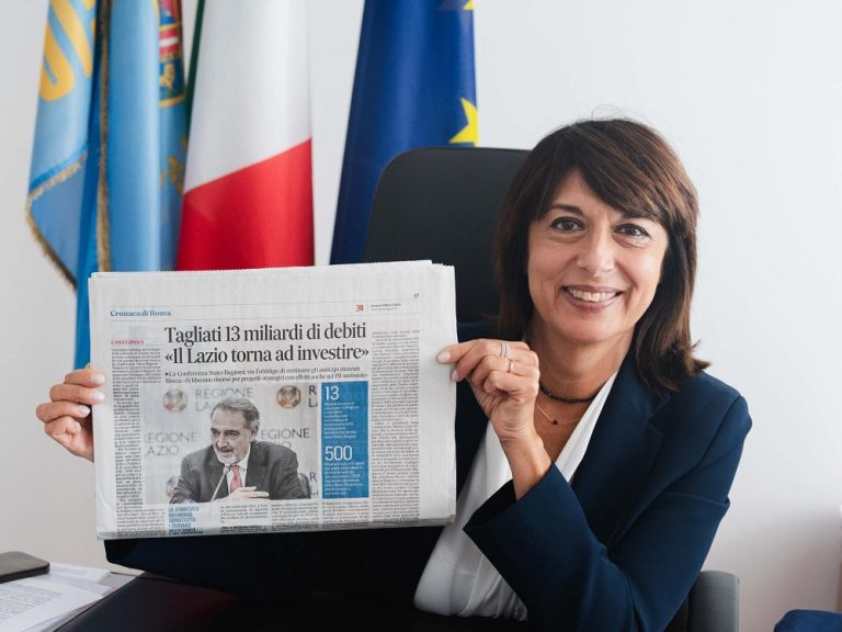 Assessore Angelilli: “Risultato storico della Regione Lazio. Tagliati 13 miliardi di debiti”