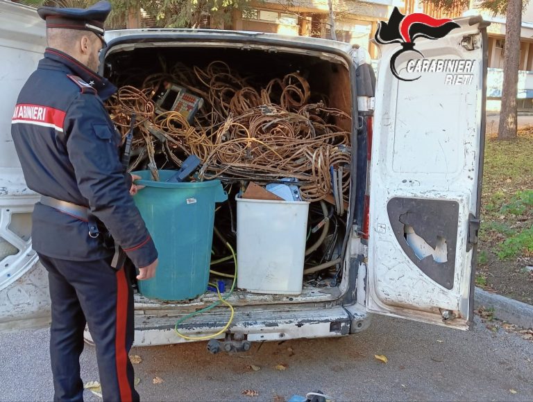 Cittaducale, rubano 12 quintali di rame. Arrestate sei persone per furto. Valore 8.000 euro