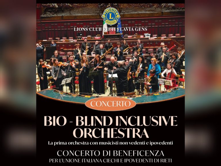 Concerto di beneficenza Lions Flavia Gens per l’Unione Italiana Ciechi e Ipovedenti Rieti