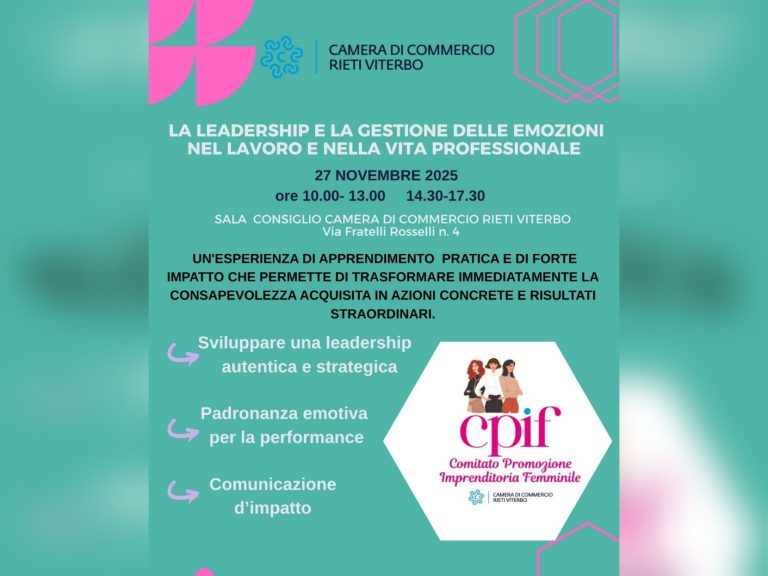 Webinar “La leadership e la gestione delle emozioni nel lavoro e nella vita professionale”