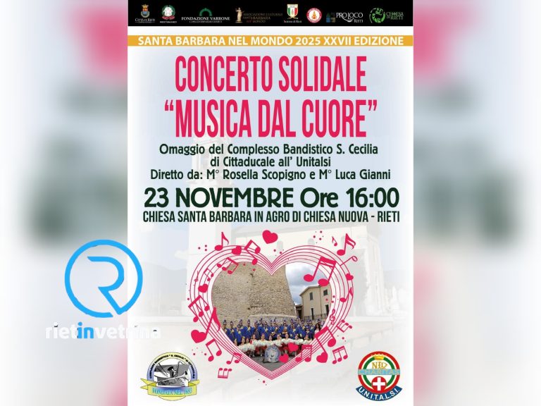 Domenica 23 novembre il Concerto Solidale “Musica nel Cuore” darà il via a Santa Barbara nel Mondo 2025