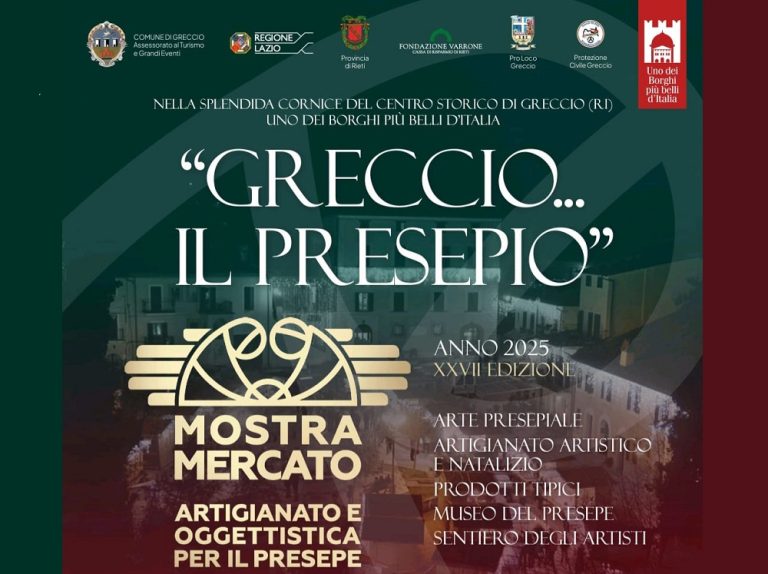 Sabato 29 novembre a Greccio inaugurazione XXVII Mostra Mercato Artigianato e Oggettistica Presepiale