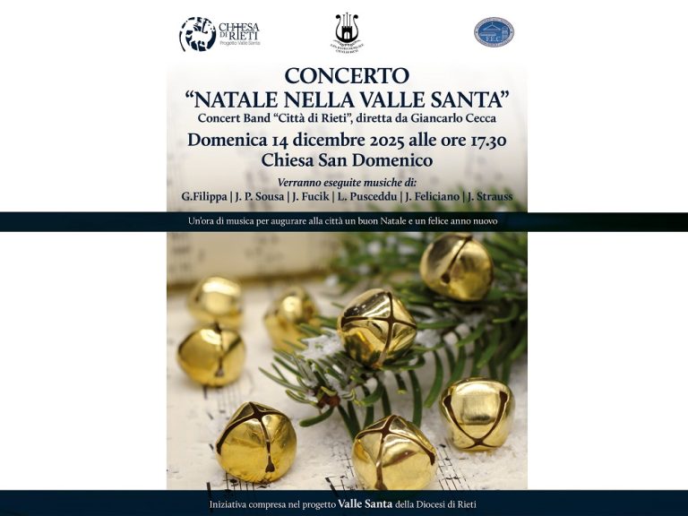 Chiesa di Rieti organizza il Concerto di Natale con la Concert Band “Città di Rieti”