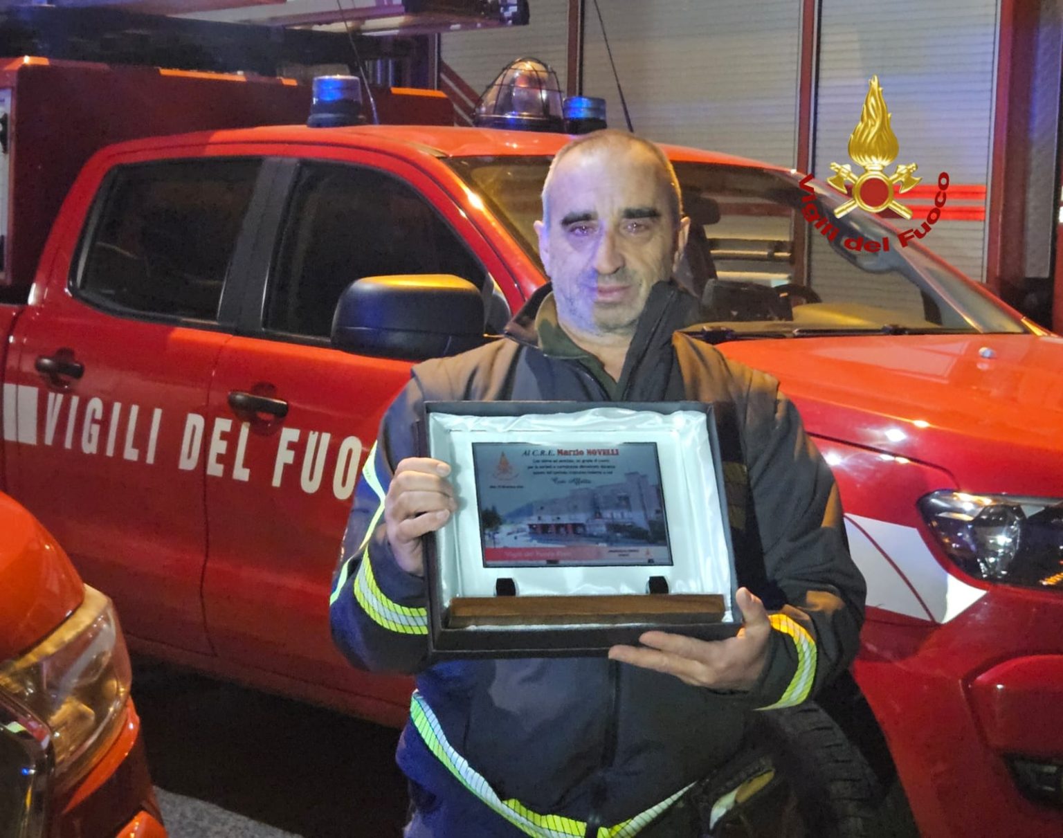 I Vigili del Fuoco salutano Marzio Novelli per pensionamento ...