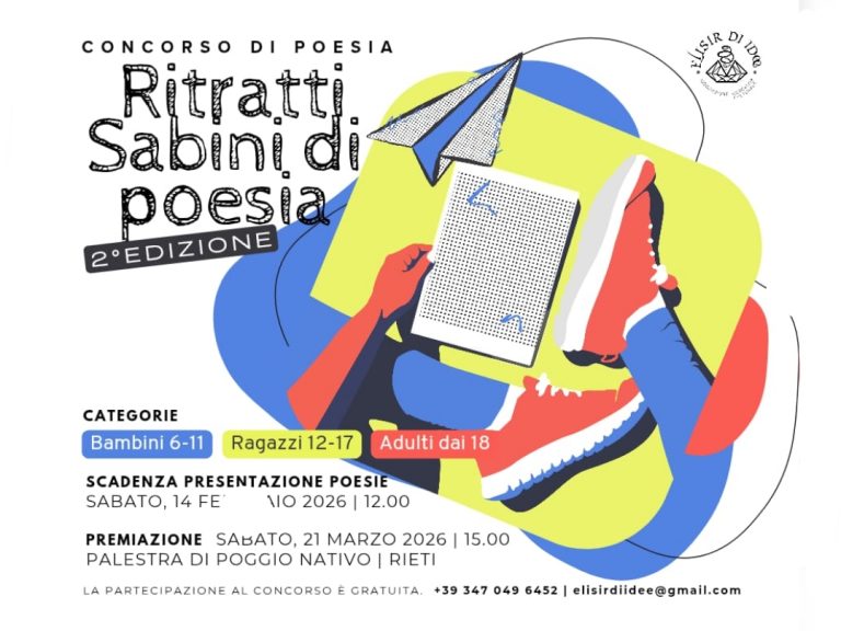 Aperte le iscrizioni alla 2ª edizione del Concorso “Ritratti Sabini di Poesia”