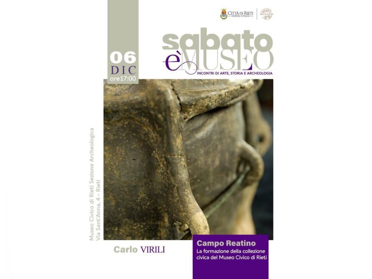 Il 6 dicembre nuovo appuntamento con “Sabato è museo”