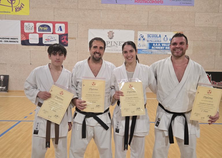 Karate, nuovo grado per Alessandro Lenti, Alessandro Fortuna, Chiara D’Aquilio e Gabriele Gaudioso