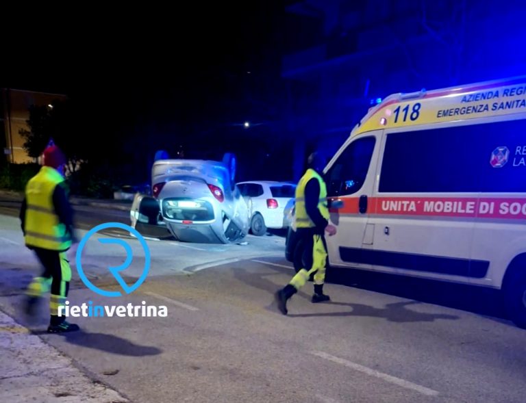 Auto si ribalta sulla Terminillese in piena notte