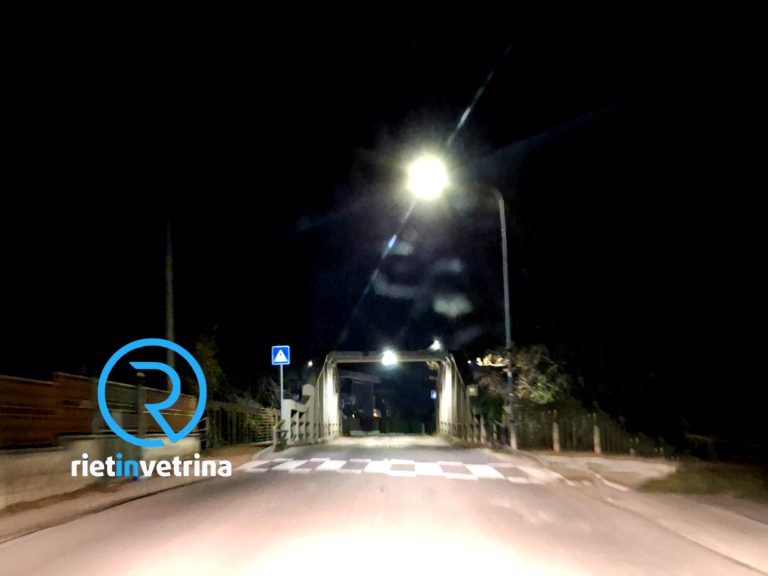 Riaccesa l’illuminazione di via Mattei zona incrocio via Velinia. Le segnalazioni vennero pubblicate su Rietinvetrina