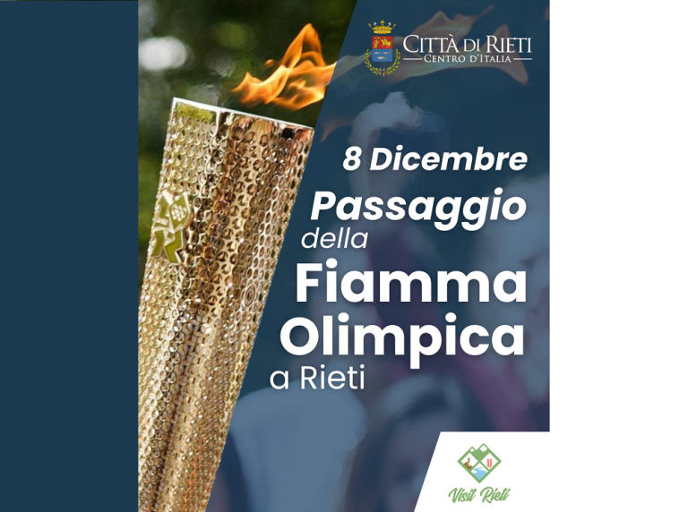 L’8 dicembre passaggio della Fiamma Olimpica a Rieti – ORARI E CHIUSURA STRADE
