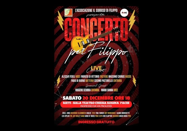 “Concerto per Filippo”: il 20 dicembre evento in memoria di Filippo Sanna