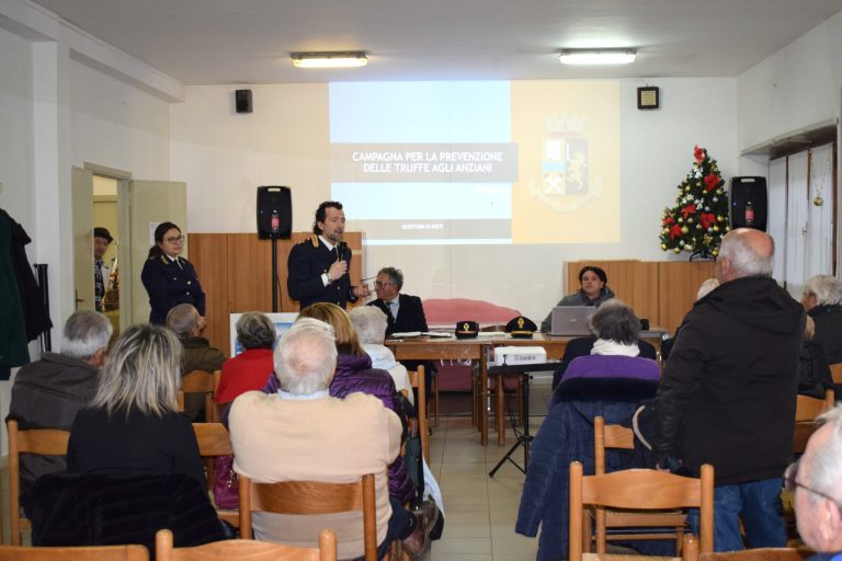 Prosegue la campagna contro le truffe agli anziani promossa dalla Polizia di Stato. A Villa Reatina organizzata insieme all’Associazione “Ada con…