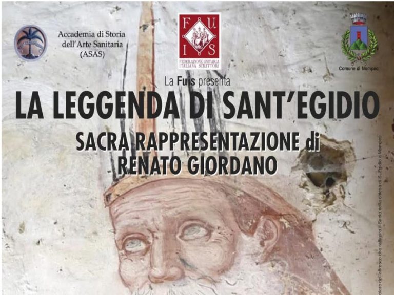 A Mompeo “La leggenda di Sant’Egidio” con Debora Caprioglio. Opera teatrale di Renato Giordano