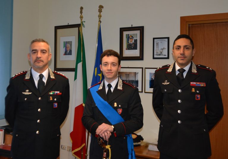 Il Sottotenente Michele Punzi in tirocinio alla Compagnia Carabinieri di Rieti