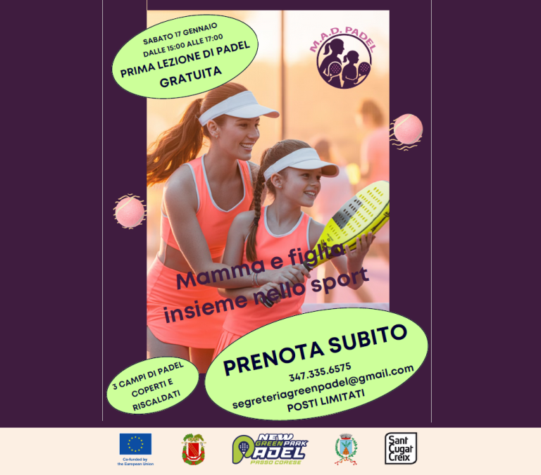 Al “Cures Sabini” di Passo Corese presentazione del M.A.D. Padel, mamma e figlia insieme nello sport