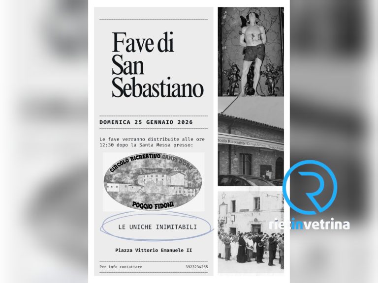 A Poggio Fidoni domenica 25 gennaio torna la distribuzione delle fave di san Sebastiano