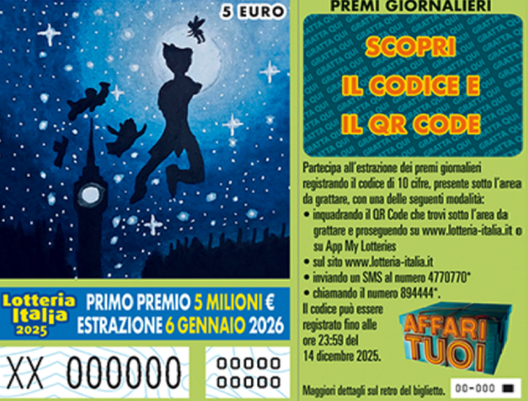 Lotteria Italia, la fortuna bacia Antrodoco: venduto biglietto da 20.000 euro