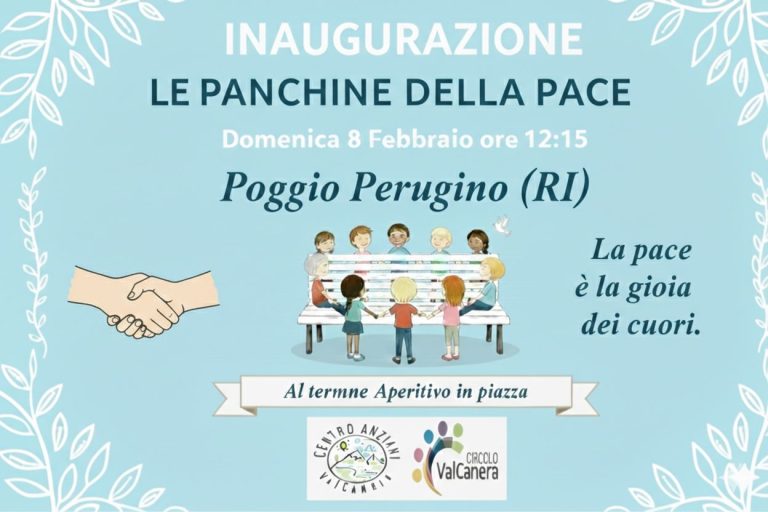 A Poggio Perugino si inaugura la Panchina della Pace