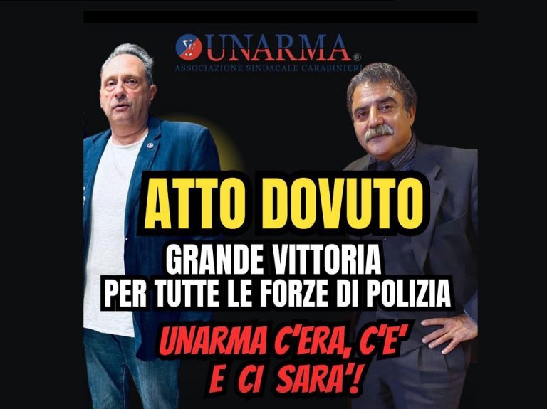 UNARMA: “Decreto Sicurezza, svolta sull’atto dovuto: accolte le proposte. Stop all’iscrizione automatica degli agenti nel registro degli indagati”
