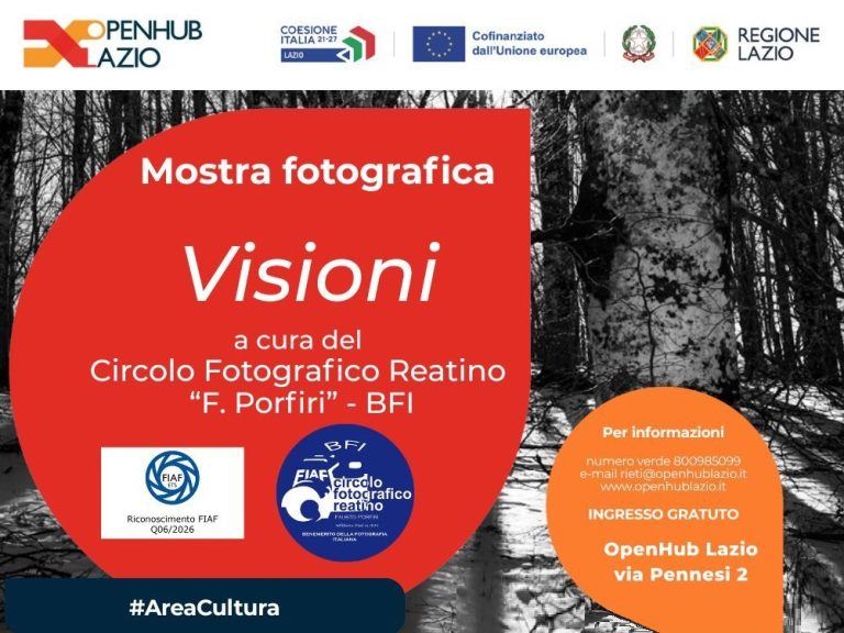 Mostra “Visioni” del circolo fotografico reatino Porfiri: inaugurazione venerdi 27 febbraio