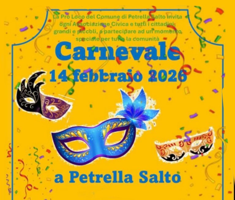 Sabato 14 febbraio Carnevale a Petrella Salto