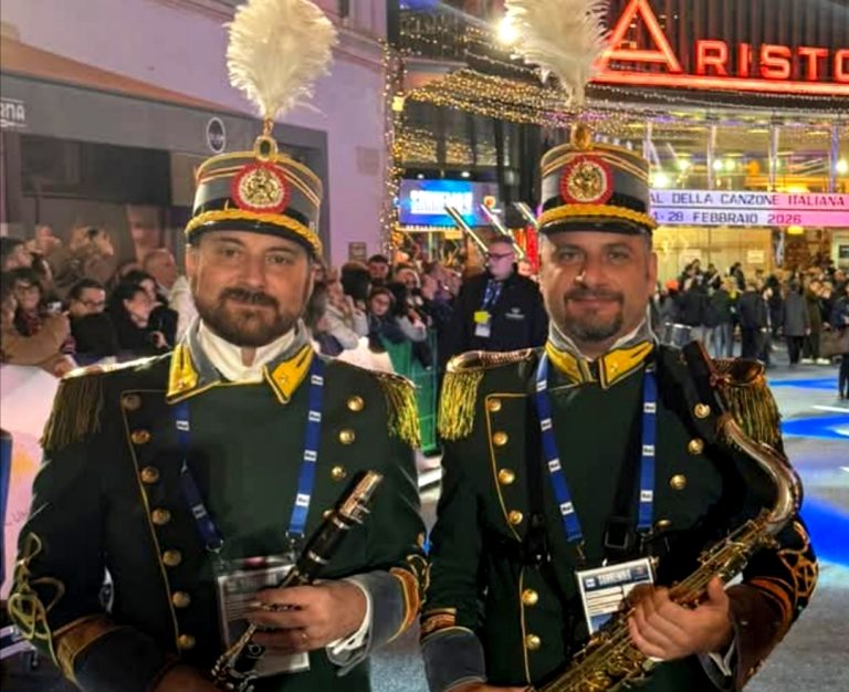 Andrea Rosati e Daniele Dionisi di Cantalice a Sanremo nella Banda della Guardia di Finanza