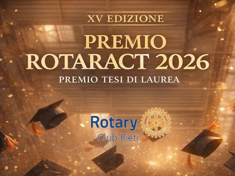 Il Rotary Club Rieti presenta la XV edizione del Premio Tesi di Laurea “Premio Rotaract”