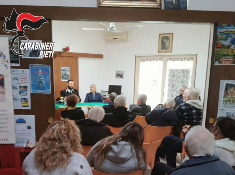 STOP truffe, l’Arma Carabinieri incontrano gli anziani di Poggio Moiano