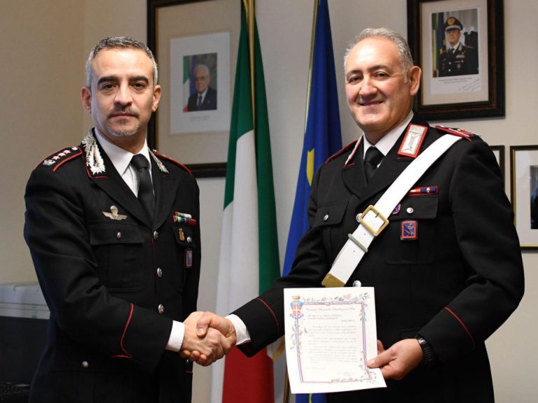 L’Arma dei Carabinieri saluta Mauro D’Angeli che lascia il servizio attivo