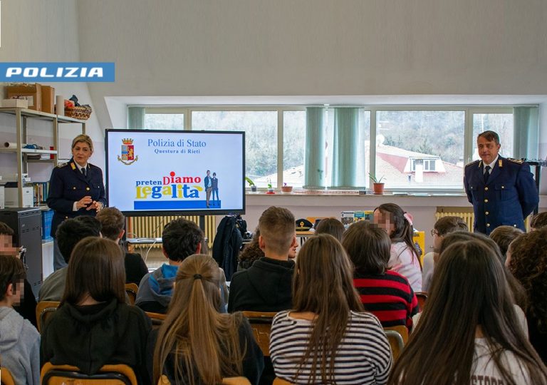 “PretenDiamo Legalità”, al via anche a Rieti la IX edizione del progetto-concorso della Polizia di Stato