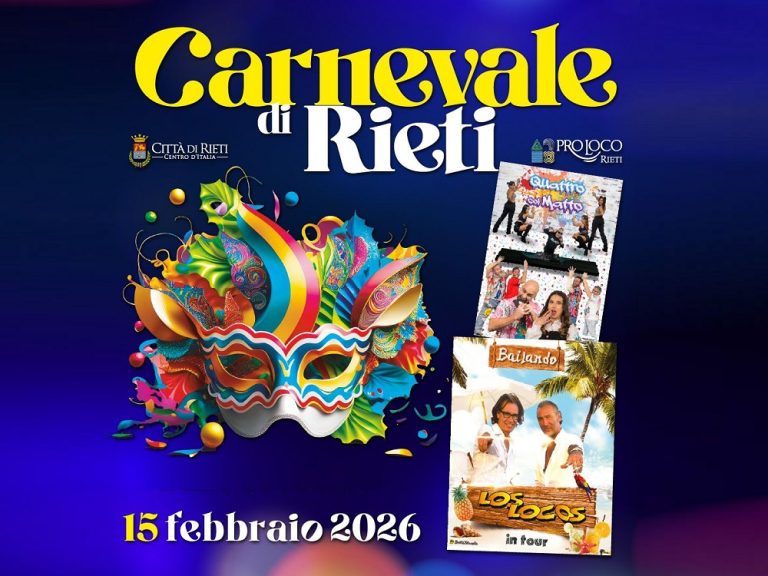 Torna il Carnevale di Rieti: domenica 15 febbraio corteo e sfilata – IL PERCORSO