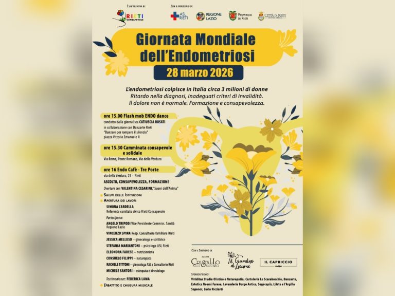 Anche a Rieti si celebra la Giornata Mondiale dell’Endometriosi