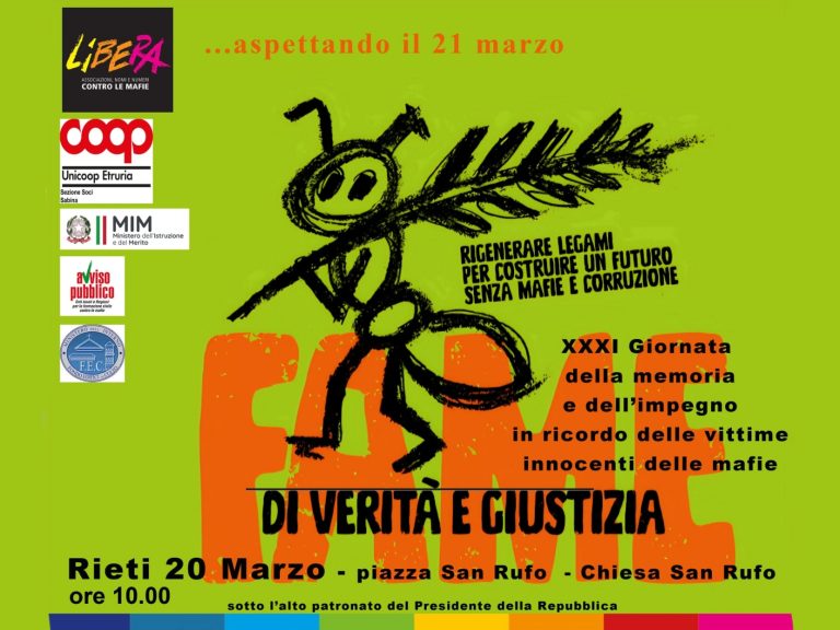 Il 20 marzo a San Rufo “Libera” scende in piazza