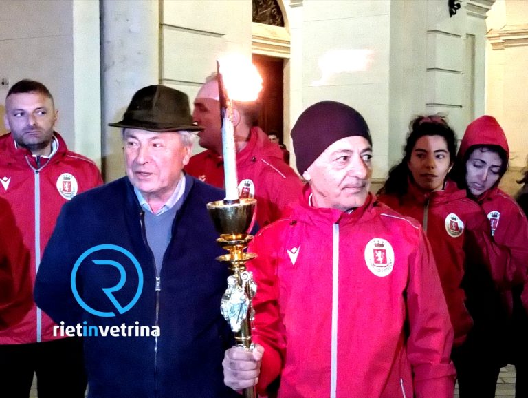 ►VIDEO – Giunta a Rieti la Fiaccola Benedettina pro Pace et Europa una