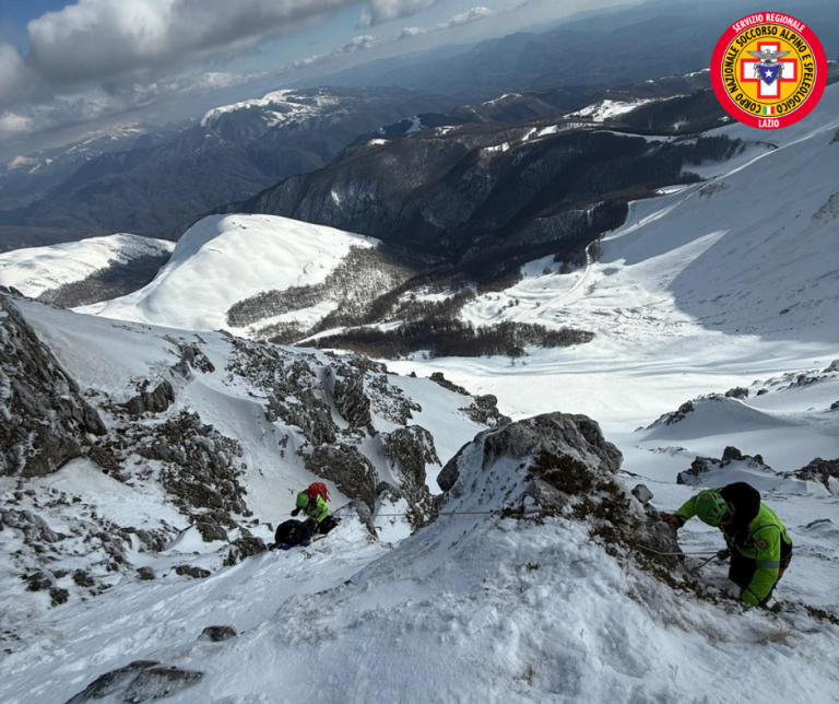 Escursionista scivola sul Terminillo: intervento del CNSAS Lazio con recupero in elicottero