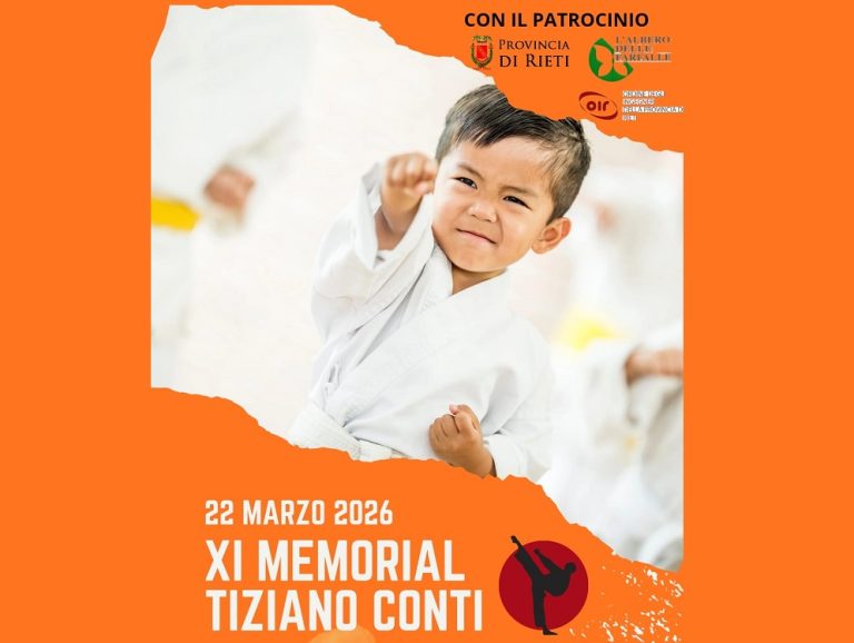 Domenica 22 marzo nella palestra del Polo Didattico di Rieti l’XI Memorial di karate Tiziano Conti