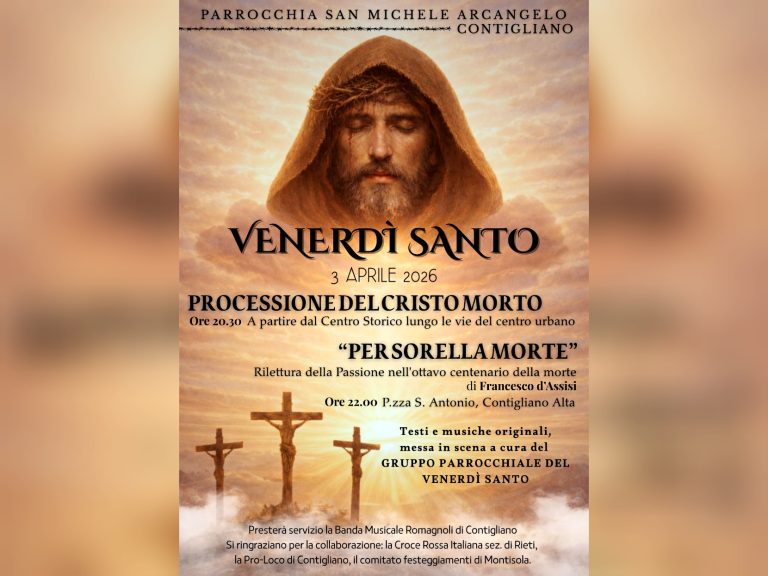 Processione del Cristo Morto, il 3 aprile a Contigliano