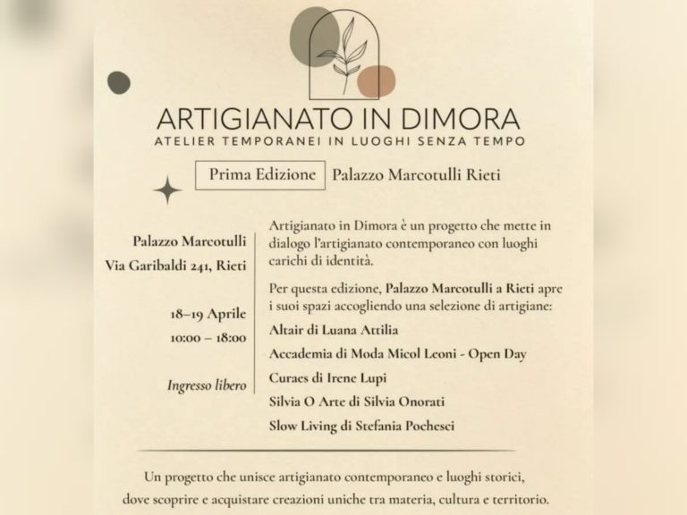 A Rieti “Artigianato in Dimora” e Mercato del terzo fine settimana