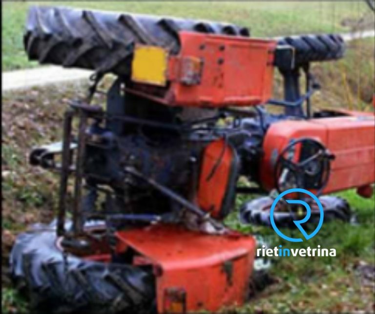 Tarano, si ribalta col trattore e muorę schiacciato a 56 anni